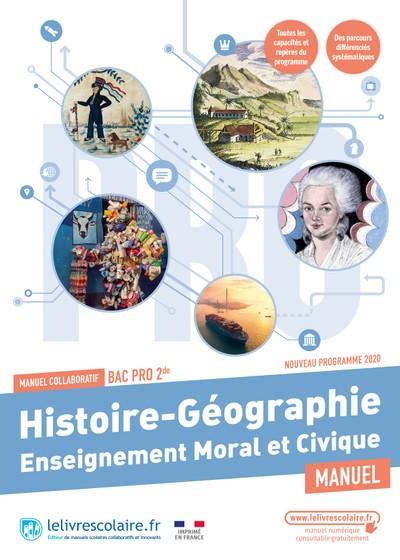 Couverture du manuel scolaire : Histoire-Géographie-EMC 2de Bac Pro